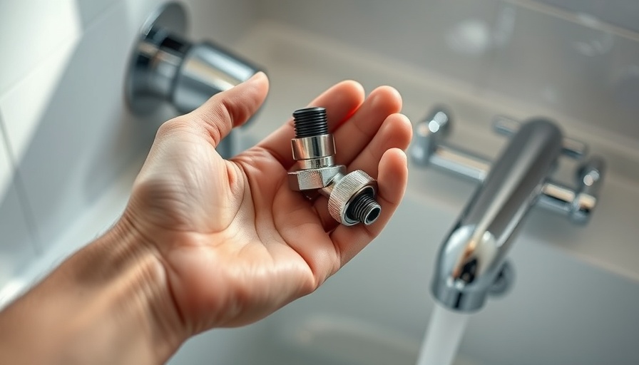 Hand holding shower diverter parts near faucet, Fix a Shower Diverter