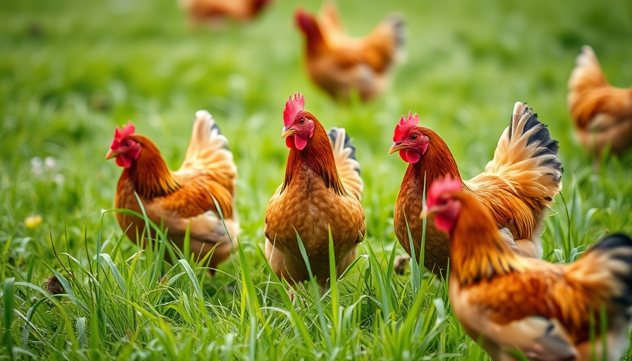 Chickens foraging in a green field, illustrating the benefits of having chickens.