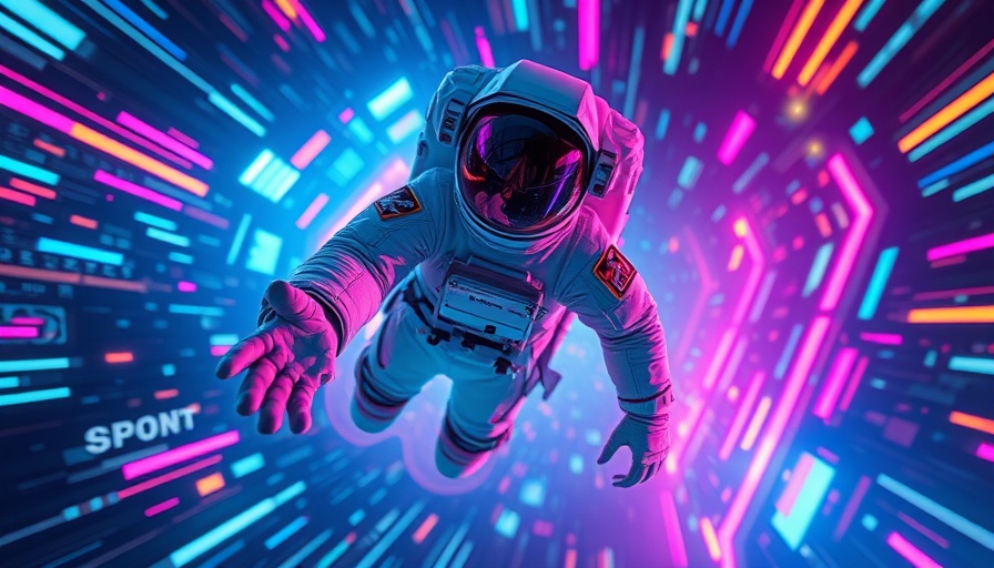 Futuristic astronaut floating in digital space representing external development in game development.