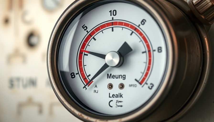 Close-up of gas gauge with steam, illustrating how to detect a gas leak.