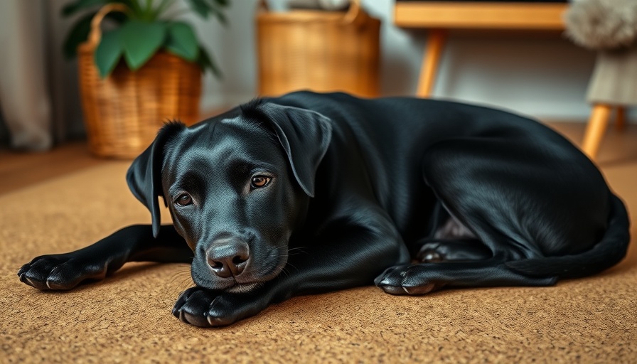Sleek black dog on cozy cork floor, best flooring for dogs.