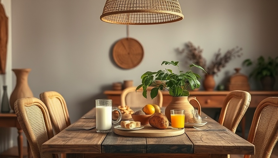 Cozy cottagecore aesthetic dining room with rustic table setting.