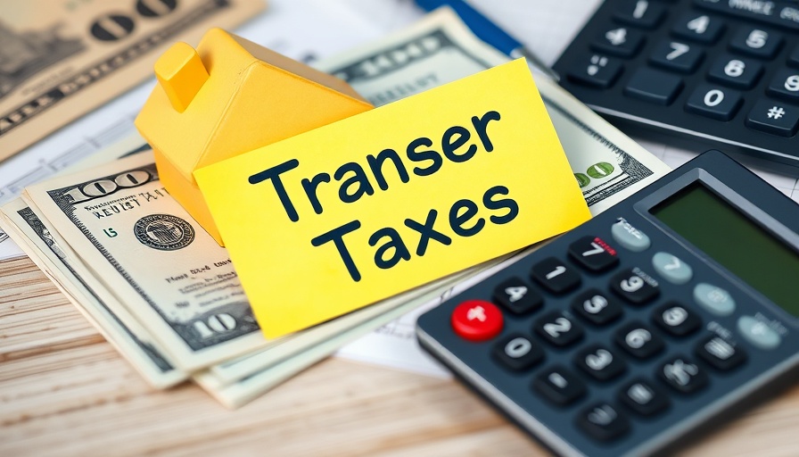 Transfer taxes in real estate concept with cash and calculator.