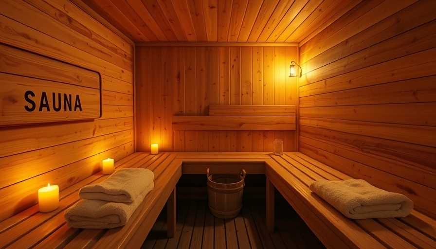 Inviting home sauna with candles, towels, and wooden benches.