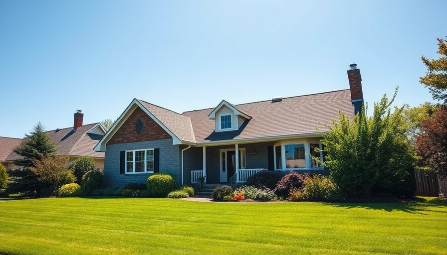 Charming suburban home with manicured lawn in sunny setting.
