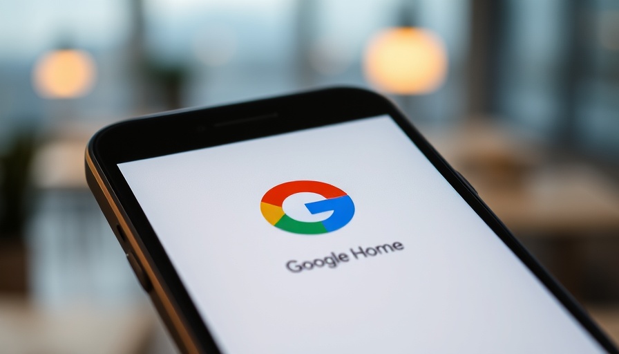 Google smart devices app on phone screen showing Google Home logo.