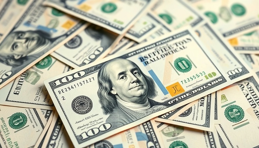 Close-up of scattered 100 dollar bills illustrating cost savings, linking to benefits of a video doorbell.