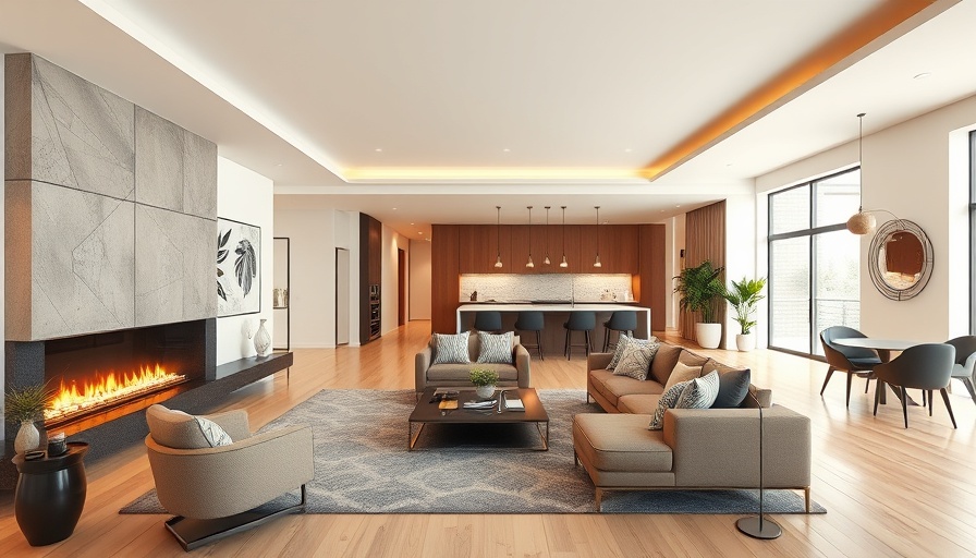 Modern vacant home staging with elegant living room decor.