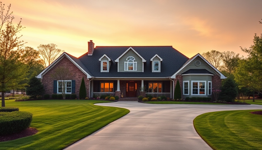 Large suburban house at sunset with manicured lawn; Using Your 401(k) to Buy a House.