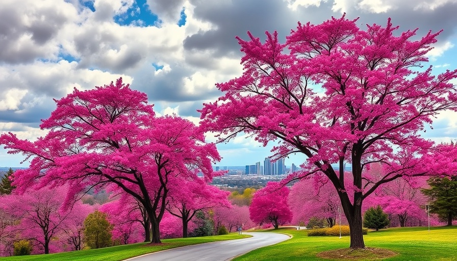 Scenic Raleigh cityscape with vibrant trees and skyline.