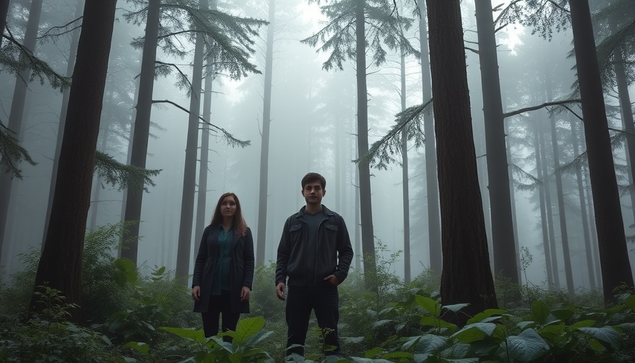 Three people in a misty forest, reflecting tranquility, 2025 Rubin Art Prize and Grants.