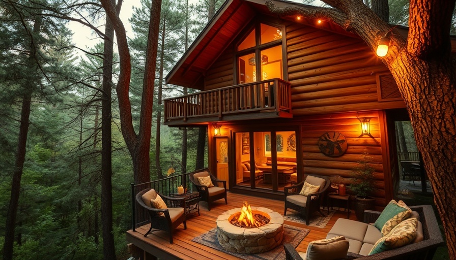 Catskills treehouse rental with rustic deck and forest view.