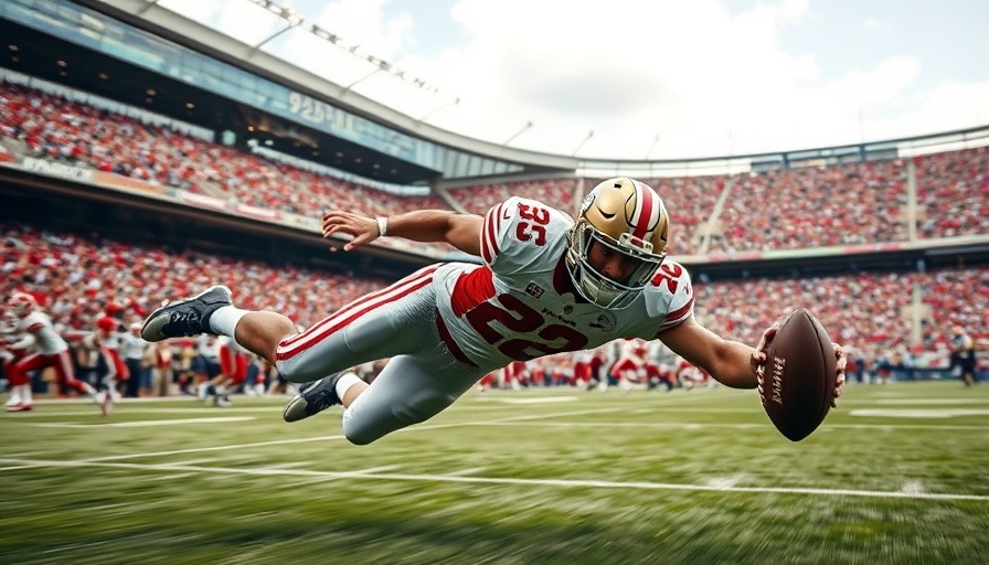 Football player diving during a game in NFC Hierarchy Week 7.