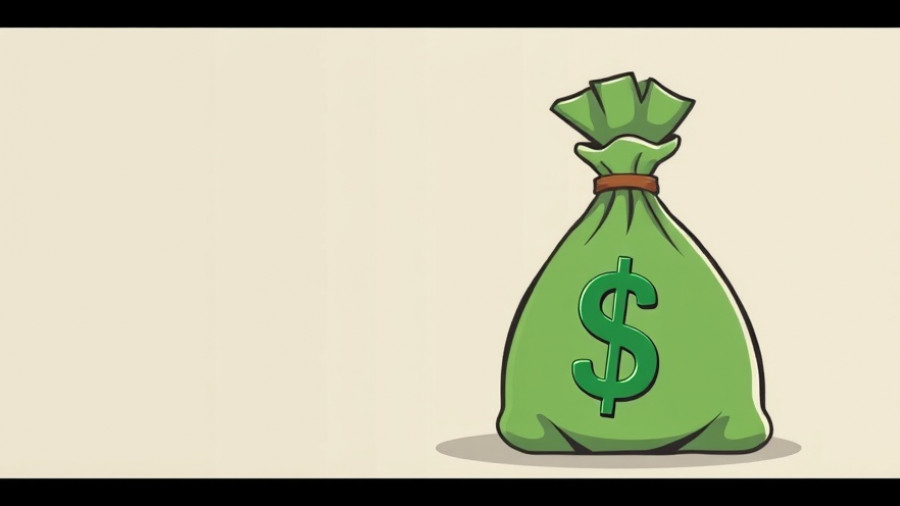 Cartoon money bag symbolizing Curt Cignetti contract in Indiana.