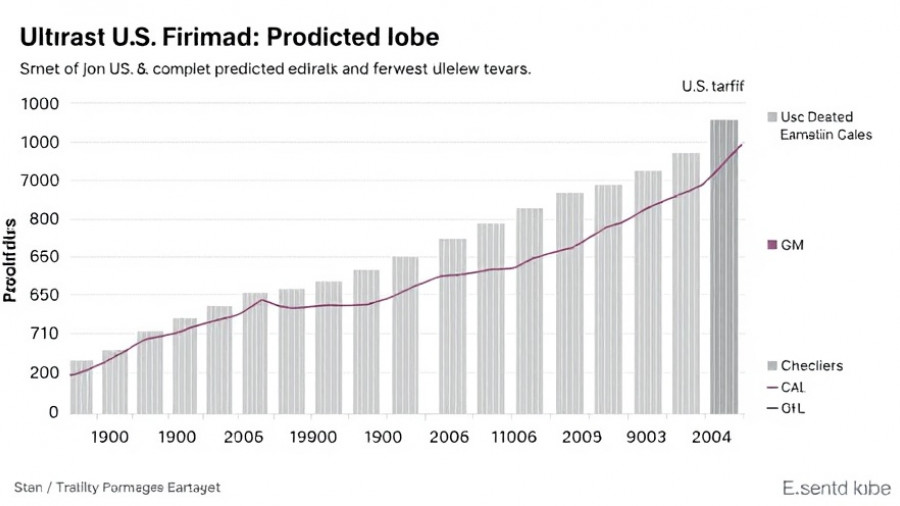 Graph of U.S. import tariffs over time with future predictions, not related to ultraprocessed foods.