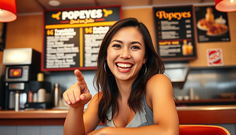 Young woman enjoying Popeyes Tequila Don Julio Championship Menu.