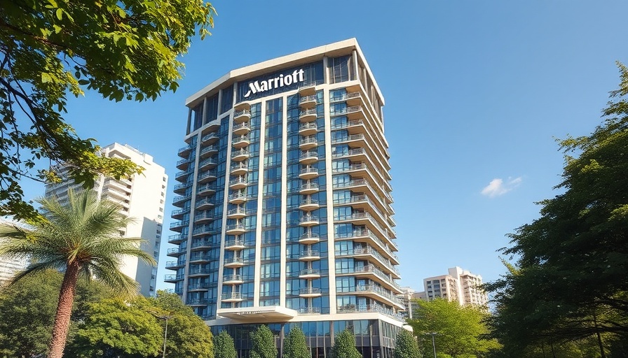 Marriott Bonvoy hotel building showcasing modern architecture, daytime.