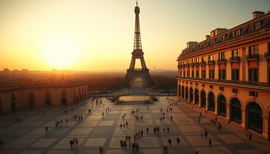 Breathtaking sunset view of Eiffel Tower with tranquil ambiance. Transfer Capital One miles to travel partners.