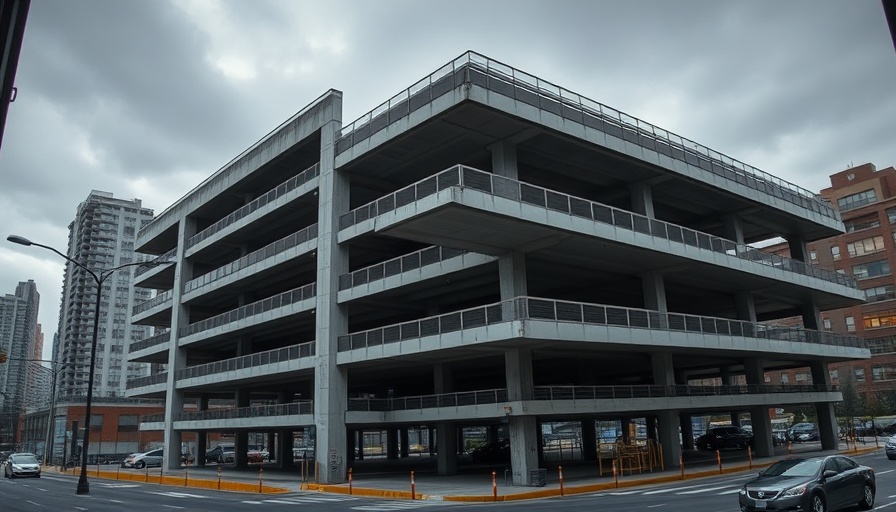 Philadelphia garage redevelopment in urban setting.