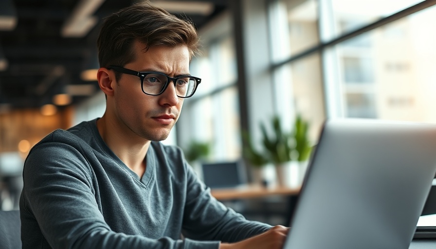 Stressed man at laptop reflects loyalty program changes affecting booking.