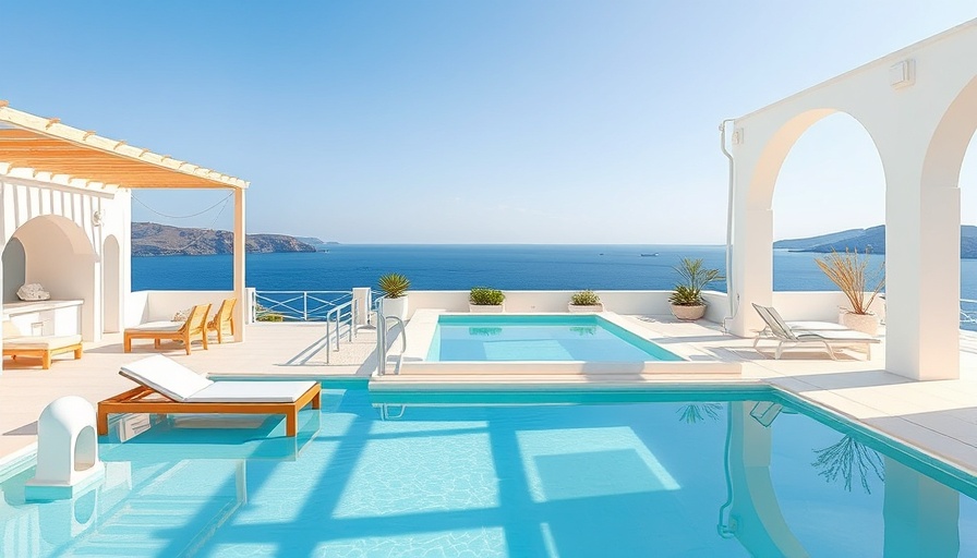Luxurious Mykonos hotel with sea view and elegant interiors.