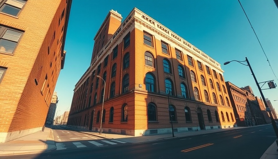 South Broad development site for sale with a brick building.