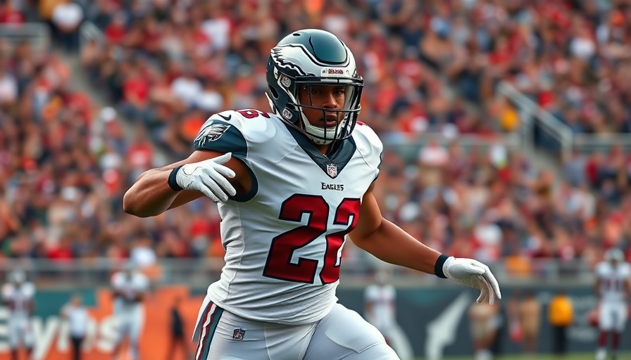 Eagles cornerback in play during a game, making decisions.