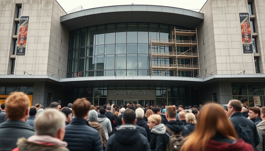 Crowds gather outside the Centre Pompidou amid its closure.
