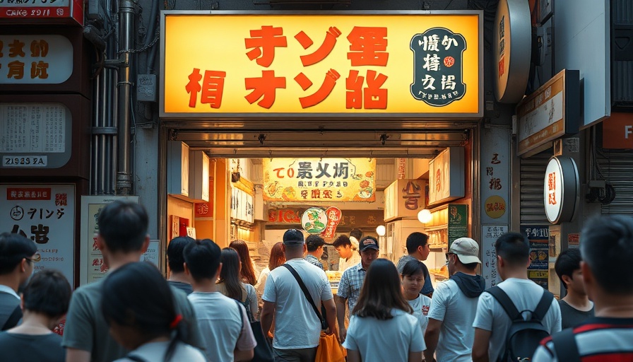 Colorful Osaka street scene with bustling crowd and traditional shop signs reflecting Traveling to Osaka in 2025.