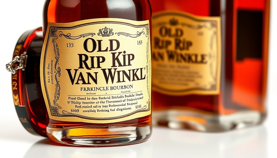 Pappy Van Winkle bourbon auction record, vintage bottle on white background.