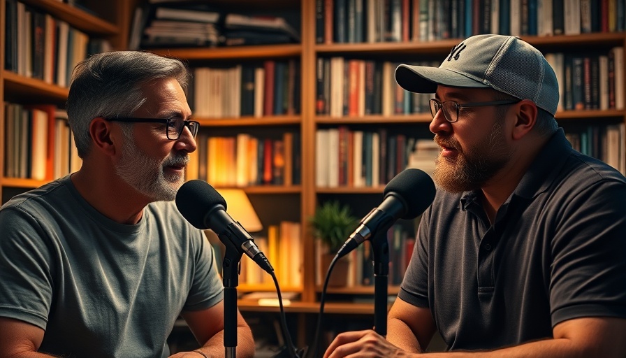 Podcast discussion on debunking investment myths, two men engaged.