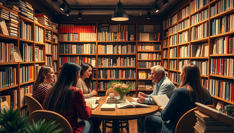 Panel discussion in a Philadelphia independent bookstore, vibrant setting.