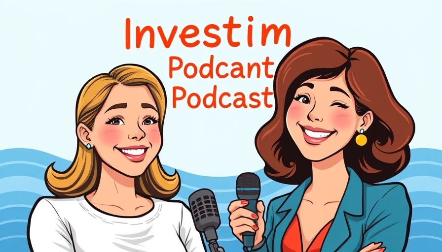 Illustration of two women promoting a podcast on avoiding unforced errors in investing.