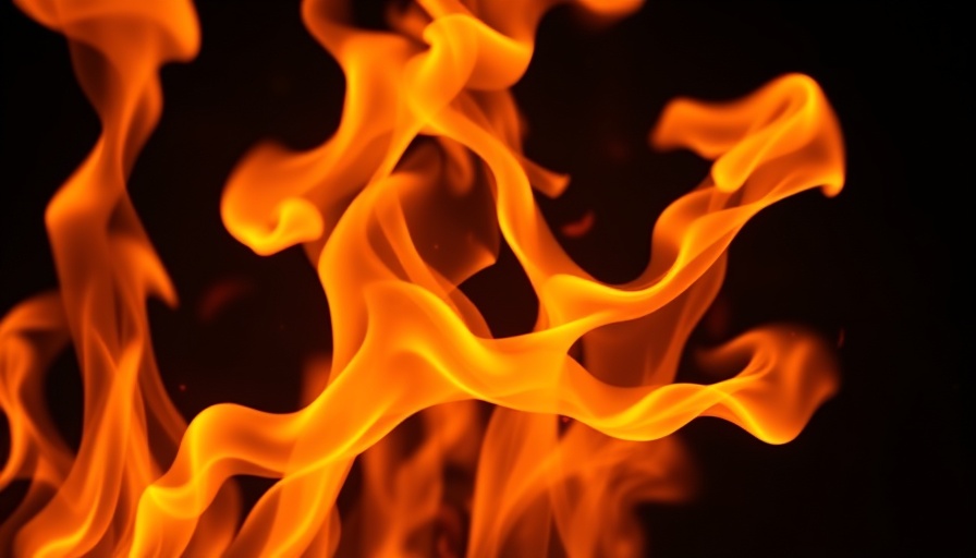 Vivid flames flickering intensely against a dark backdrop.