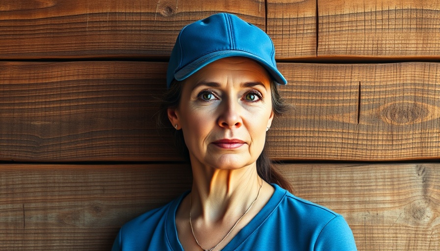 Confident woman with blue cap, rustic background, March 2025 political insights.