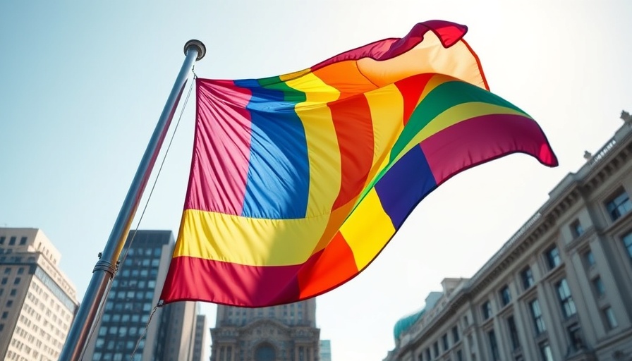 Rainbow pride flag waving against building, symbolizing Philly's new director of LGBTQ+ Affairs