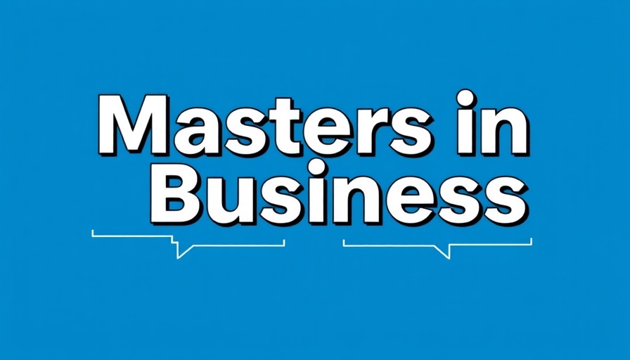 Michael Lewis Government Role: 'Masters in Business' graphic with blue background.