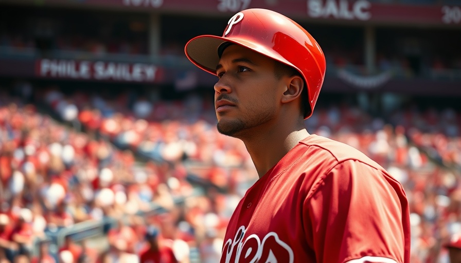 Player with bat in Phillies uniform during torpedo bat controversy.