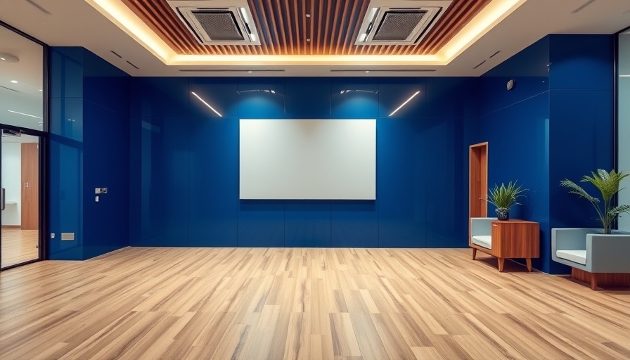 Marsh McLennan office lobby with sleek design and logo.