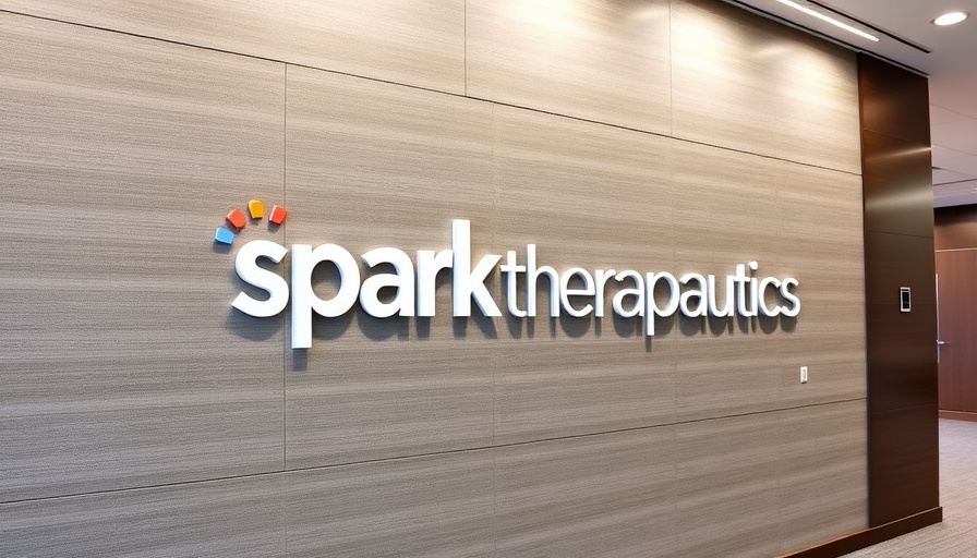 Spark Therapeutics logo on corporate wall.