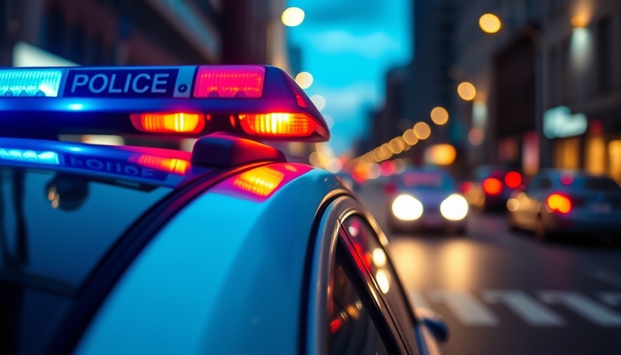 Police car with flashing lights in North Philly.
