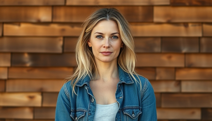 Casual woman standing against a wooden wall, political insights expression.