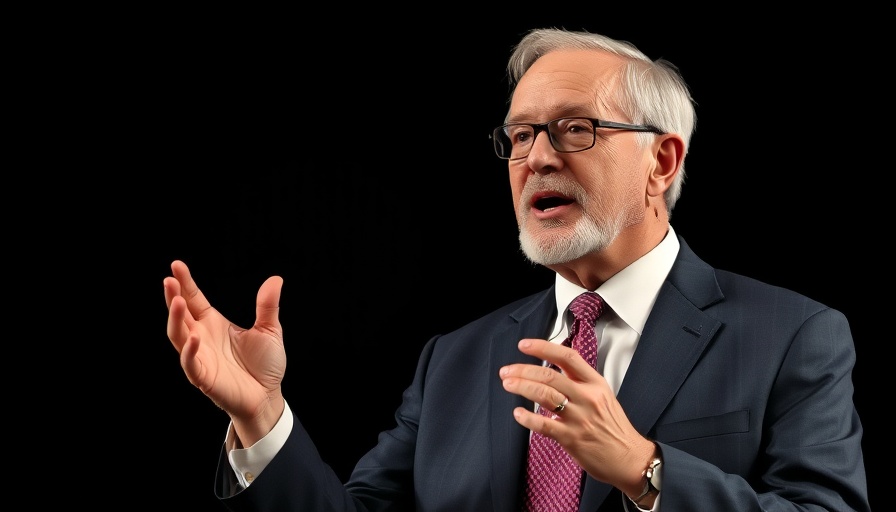 Businessman giving speech on business credit-line drawdowns