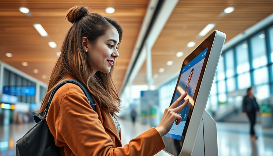 Traveler using kiosk, symbolizing Best Travel Credit Cards convenience.