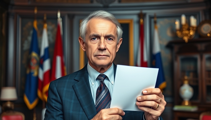 Serious male in office with photo, Trump's Legal Strategy backdrop.