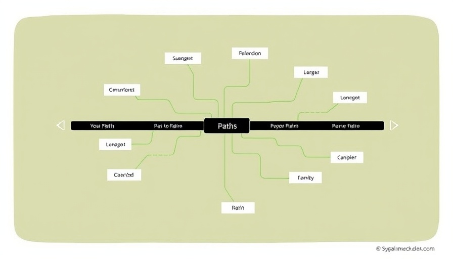 Illustrative diagram of life paths branching from past to future, showing choices.