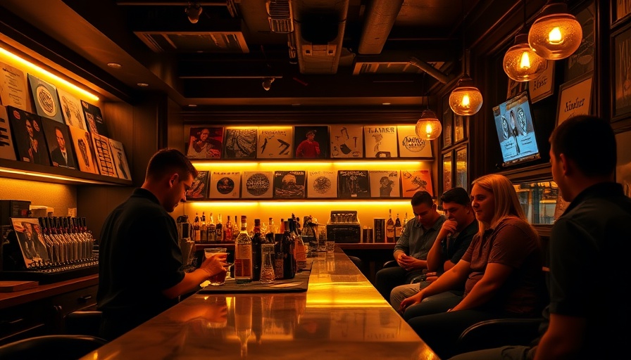 Tokyo's Jazz Kissaten with bartender and vinyl decor.