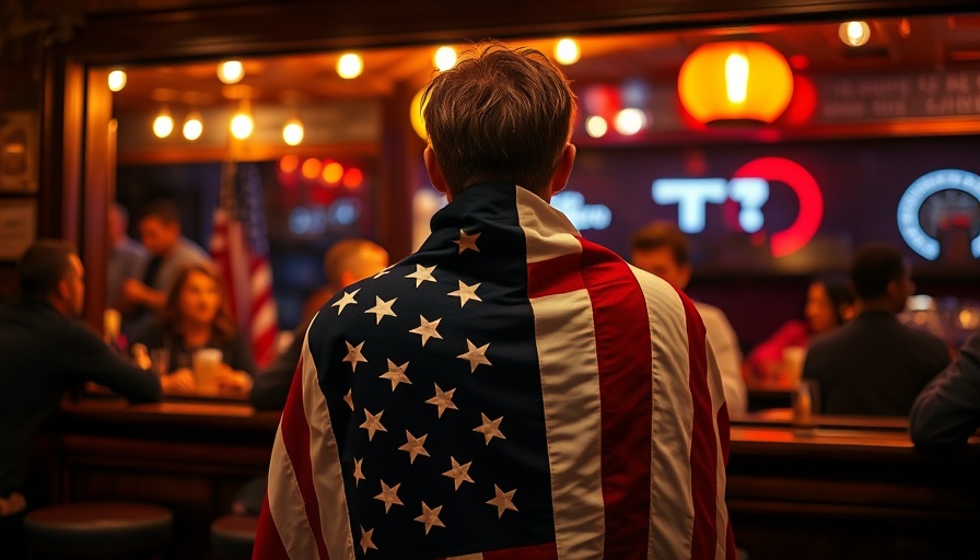 Person in American flag at bar symbolizing social hierarchy in politics.
