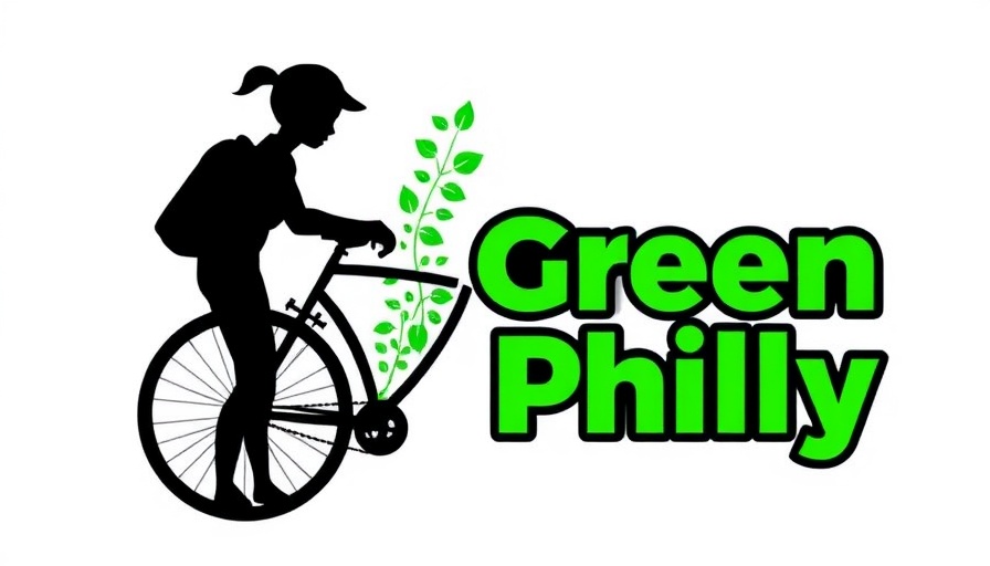 Green Philly logo with person and bicycle.