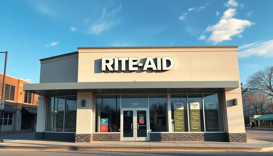 Impact of Rite Aid bankruptcy on modern storefront under clear sky.